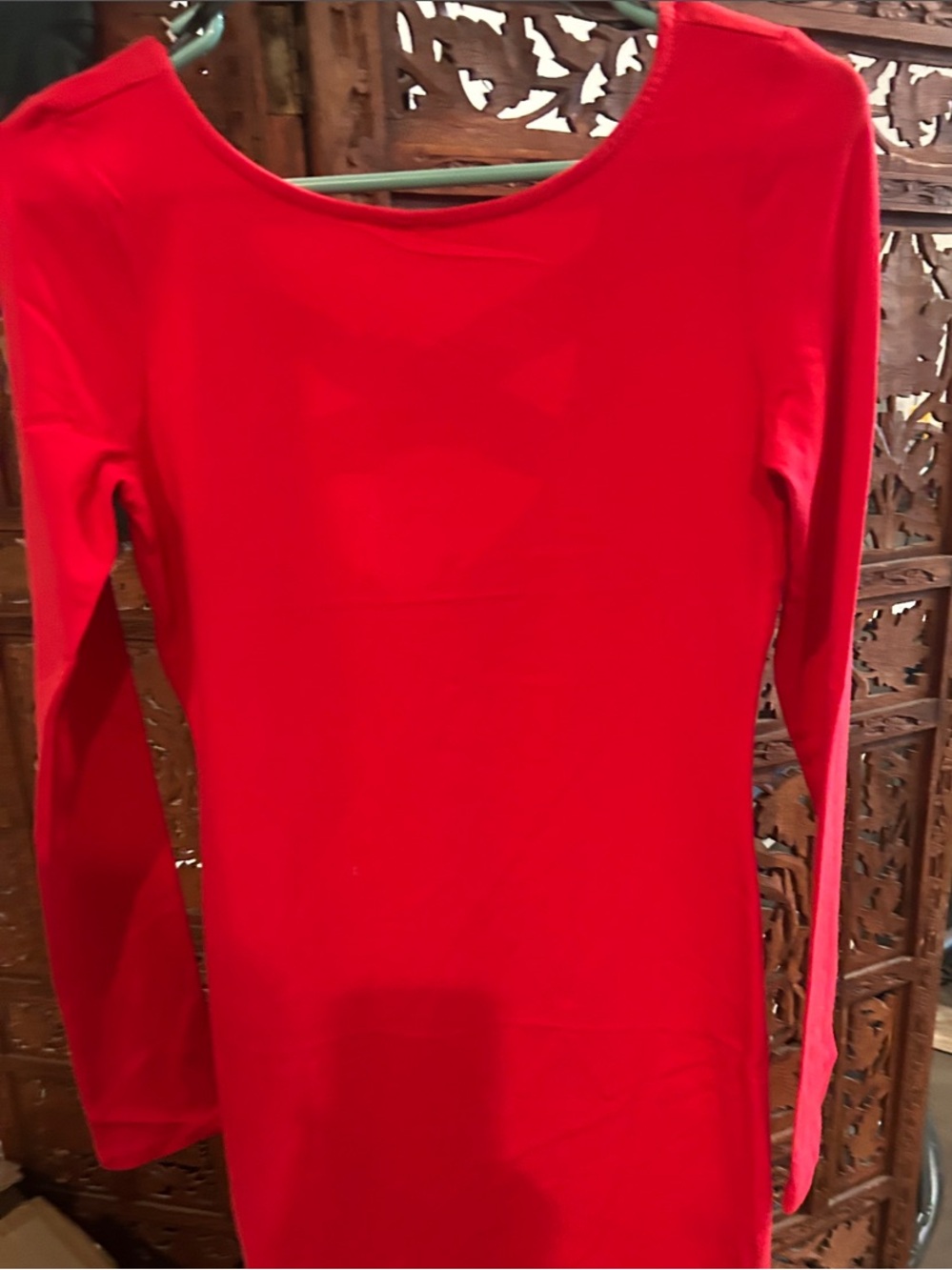 Forever 21 Red Long Sleeve Midi Dress